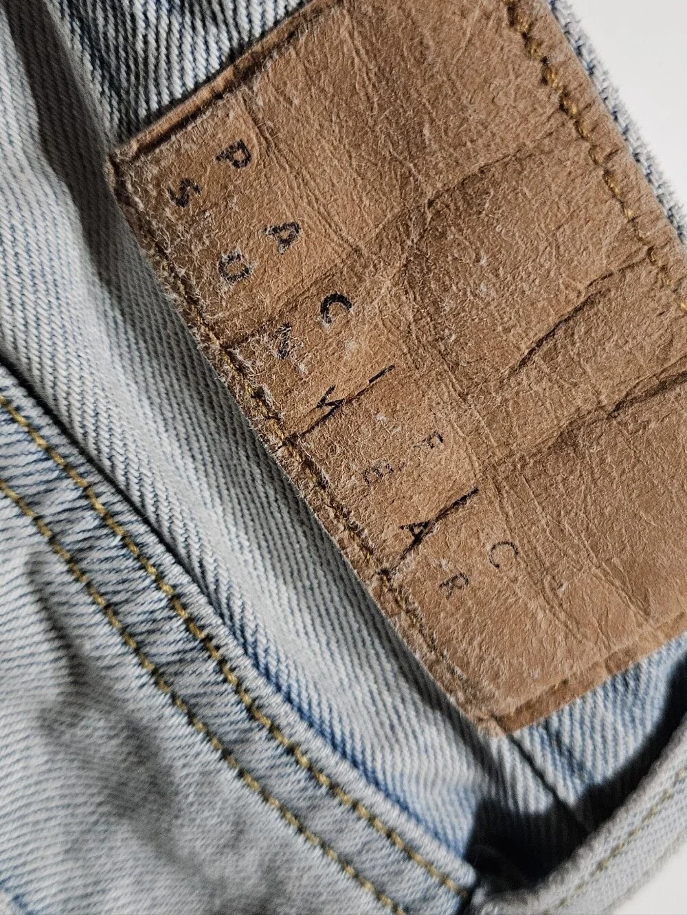 PacSun Baggy Jeans Men's 29x30 Light Wash Straight Leg Distressed Hem Denim.